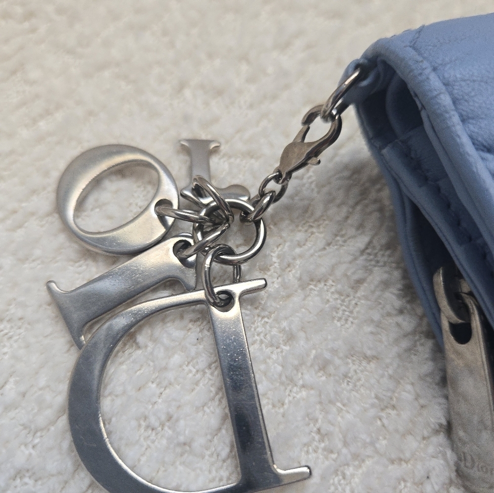 Christian Dior Cannage Lady Dior Eden Leather Wallet Blue - Picture 6 of 16